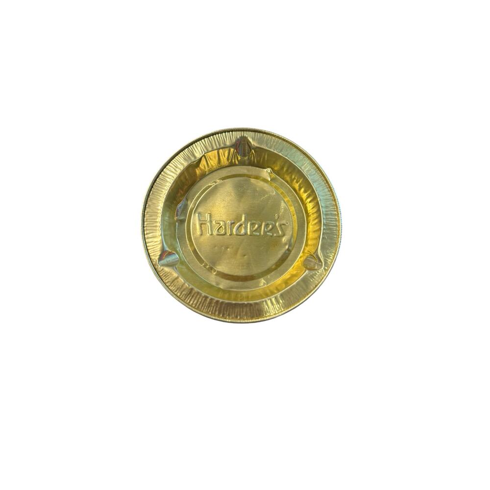 VINTAGE - 1980’s Hardee’s Gold Aluminum Ashtray
